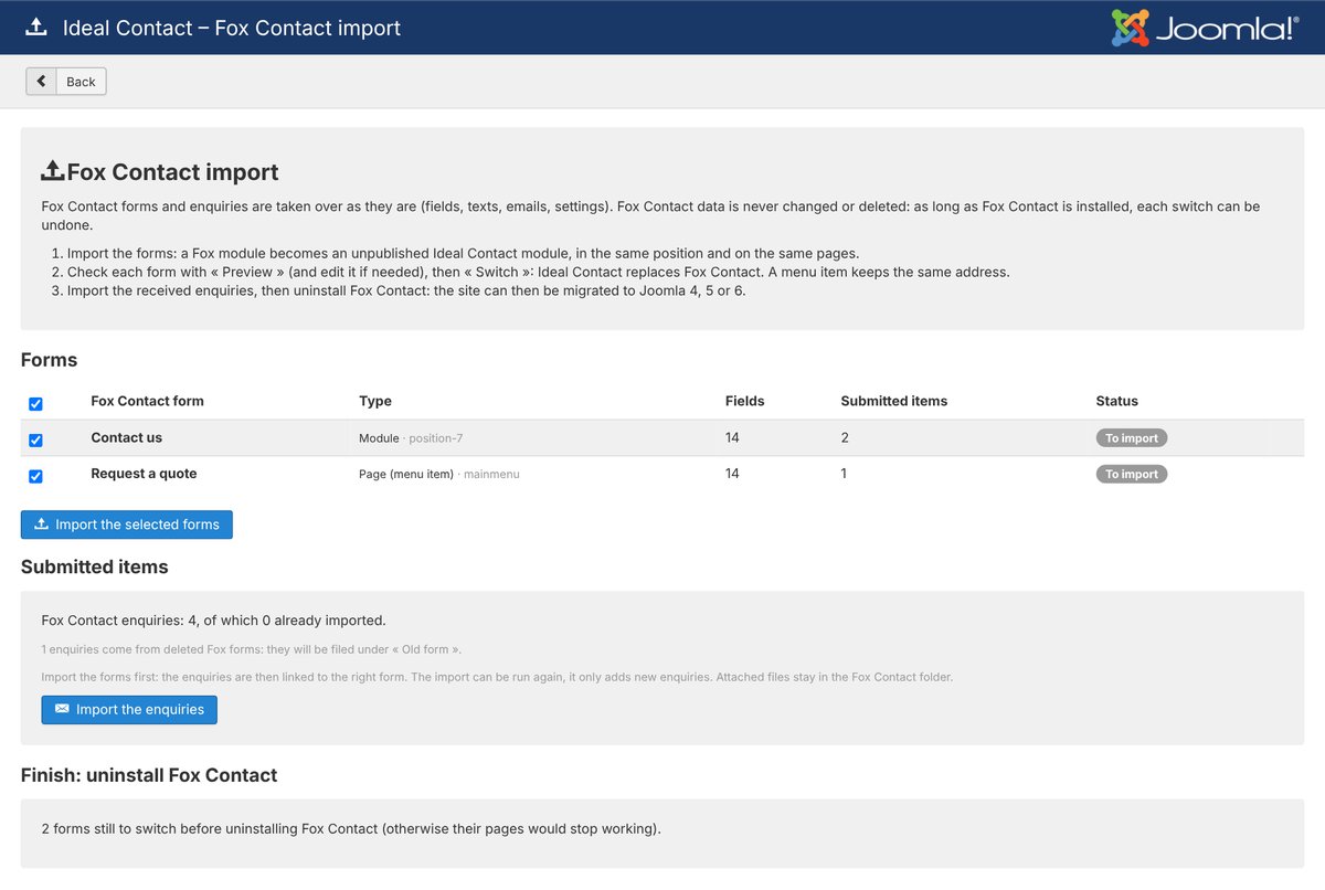 Analysis of the Fox Contact forms and enquiries